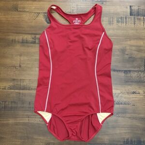 Lands End Women's Size 14 One Piece Red Swimsuit